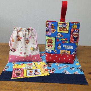 hamina様専用　ハンドメイド　アンパンマン　マリオカート　巾着　ポーチ(ランチボックス巾着)