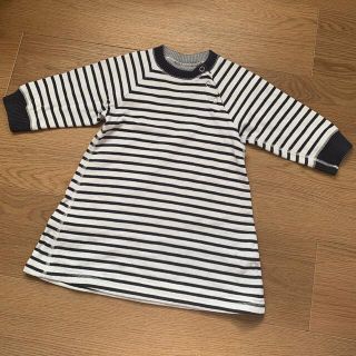 プチバトー(PETIT BATEAU)のプチバトー ボーダー　ワンピース  サイズ81    18m(ワンピース)