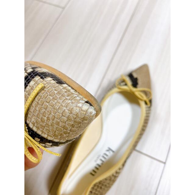 IENA(イエナ)のma様専用　kuruntokyo パイソン✖️くすみイエロー　23cm レディースの靴/シューズ(ハイヒール/パンプス)の商品写真
