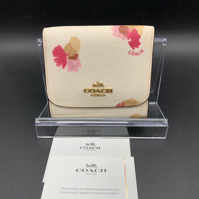 COACH コーチ 三つ折り財布 花柄 フローラル コンパクトウォレット 極 ...