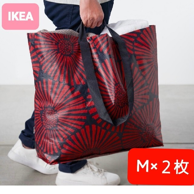 IKEA(イケア)の新品　IKEA　インルップM2枚　エコバック 　買い物バッグ　レジ袋　ランドリー レディースのバッグ(エコバッグ)の商品写真