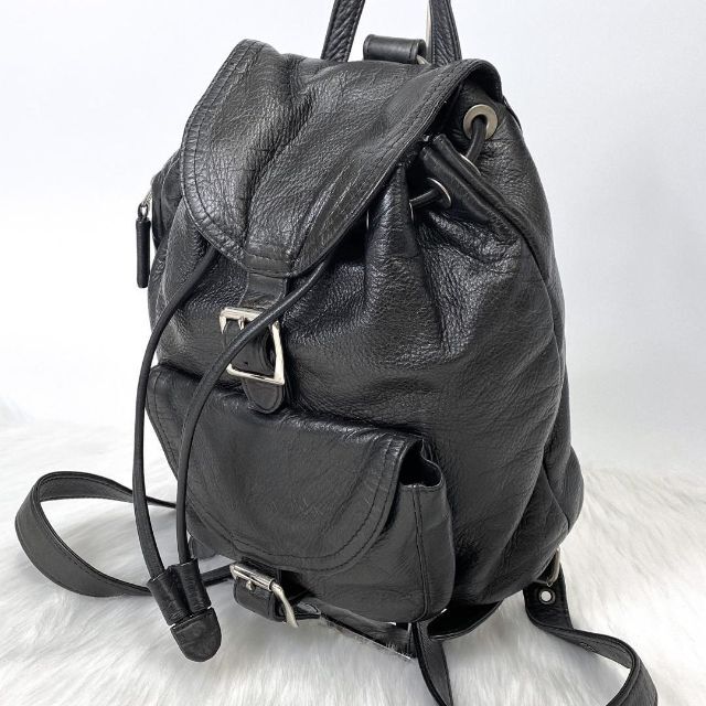 ★超希少★本革リュック★ポーター PORTER 巾着 シボ ベルト 黒 ブラック