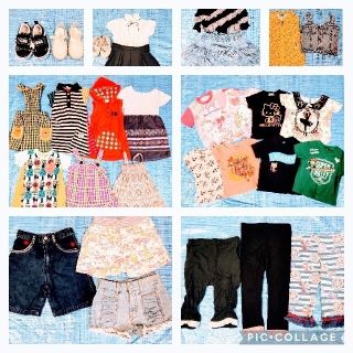 子供服まとめ売り　女の子100cm①半袖Tシャツ、ワンピース、ズボン、靴(ワンピース)