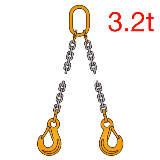 新品 【ペワッグ】2本吊りチェーンスリングセット 3.2t×2.0m