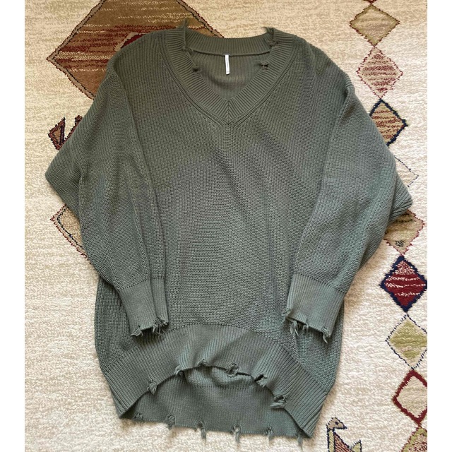 美品APSTUDIOYoungFabulous&brokeダメージVネックニット | bombaytools.com