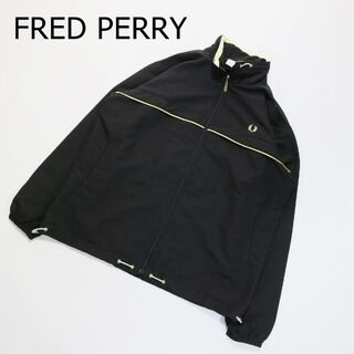 フレッドペリー(FRED PERRY)のフレッドペリー ウィンドブレーカー L ブラック クリームイエロー 刺繍ロゴ(ブルゾン)