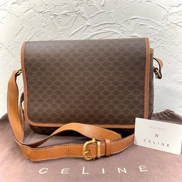 celine(セリーヌ)の【美品】CELINE ショルダーバッグ フラップ マカダム レザー  ブラウン レディースのバッグ(ショルダーバッグ)の商品写真