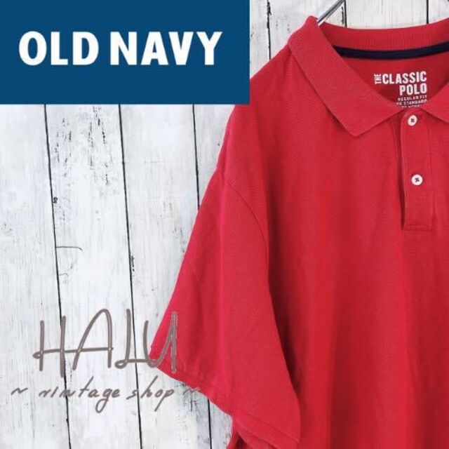 Old Navy(オールドネイビー)のOLD NAVY classic 半袖ポロシャツ 赤 コットンTシャツ 赤 メンズのトップス(ポロシャツ)の商品写真