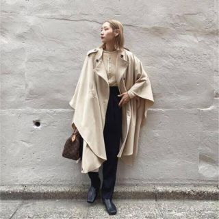 louren standcollar bigcape coat BEIGE