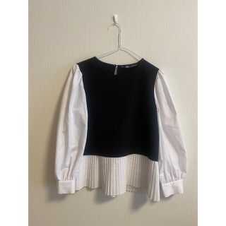 ザラ(ZARA)のZARA カットソー　ブラック(Tシャツ(長袖/七分))