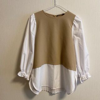 ザラ(ZARA)のZARA カットソー　ベージュ(カットソー(長袖/七分))