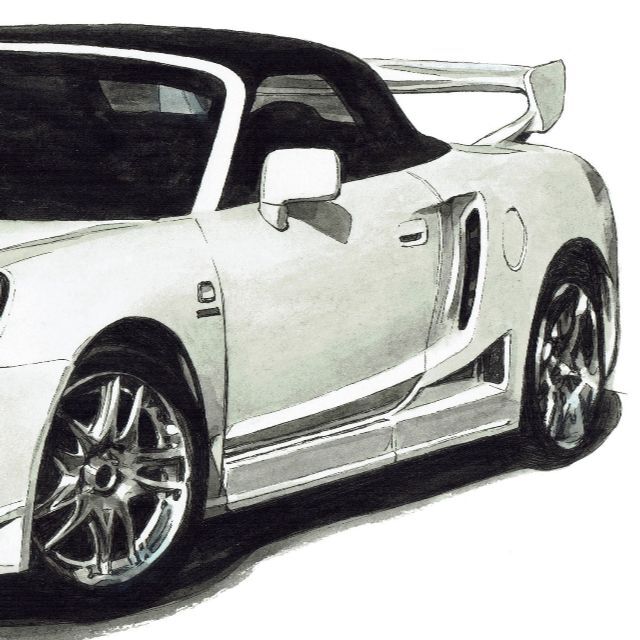 トヨタ(トヨタ)のNC-1351トヨタMR2/MR-S限定版画サイン有額装済作家平右ヱ門 自動車/バイクの自動車(カタログ/マニュアル)の商品写真