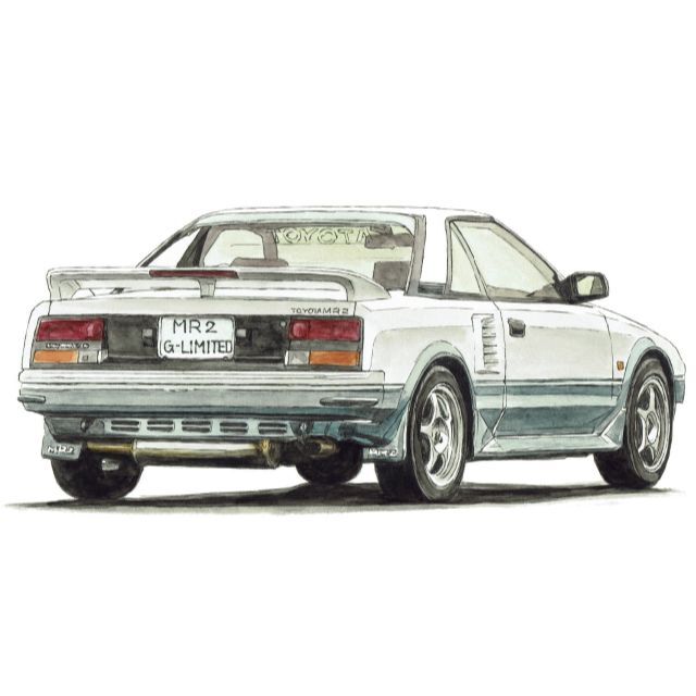 トヨタ(トヨタ)のNC-1352トヨタMR2/MR-S限定版画サイン有額装済作家平右ヱ門 エンタメ/ホビーの美術品/アンティーク(絵画/タペストリー)の商品写真