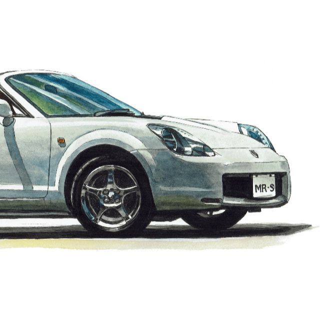 トヨタ(トヨタ)のNC-1353トヨタMR2/MR-S限定版画サイン有額装済作家平右ヱ門 エンタメ/ホビーの美術品/アンティーク(絵画/タペストリー)の商品写真