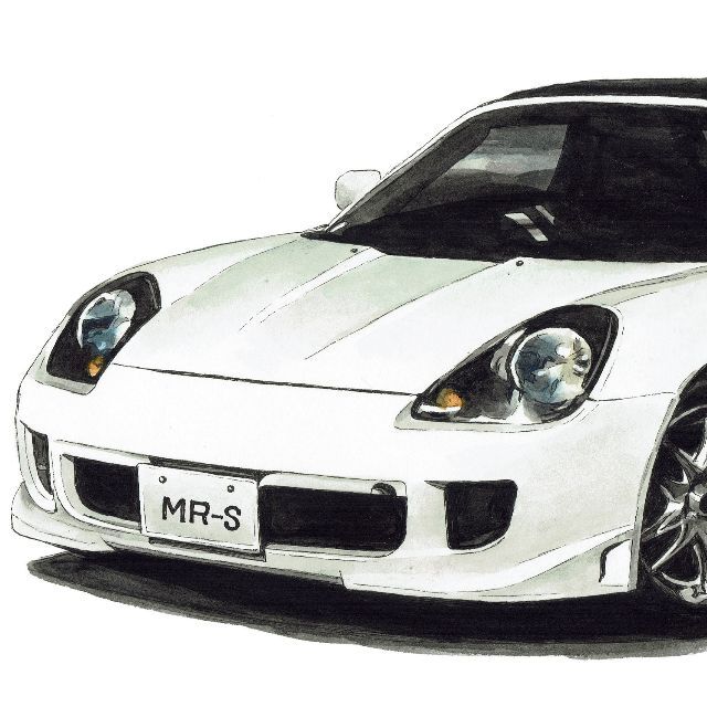 NC-1354トヨタMR2/MR-S限定版画サイン有額装済作家平右ヱ門 6