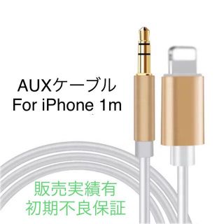 Lightning to 3.5AUX Audio Cable　Gold(カーオーディオ)