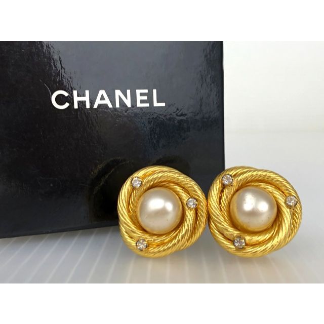 ☆美品レア☆確実正規品 CHANEL シャネル パール イヤリング-
