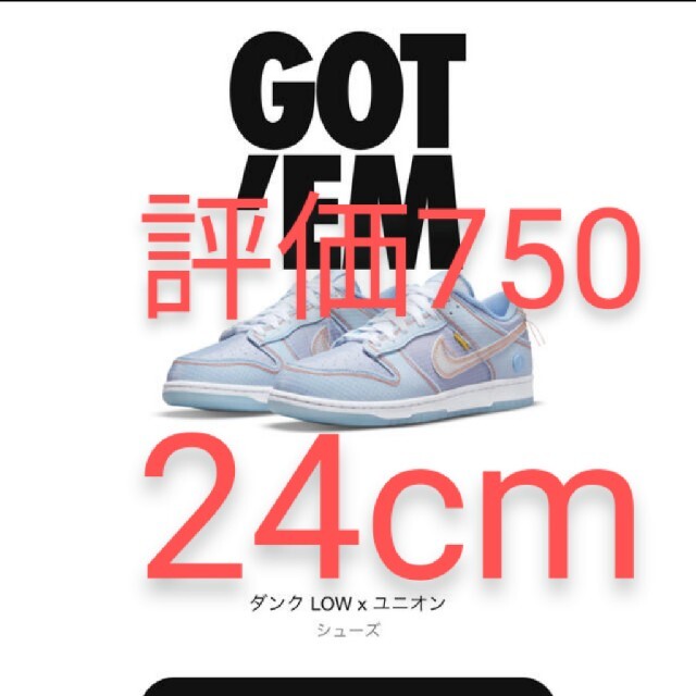 ✅評価700　✅24cm 『UNION × Nike Dunk Lowコラボ』