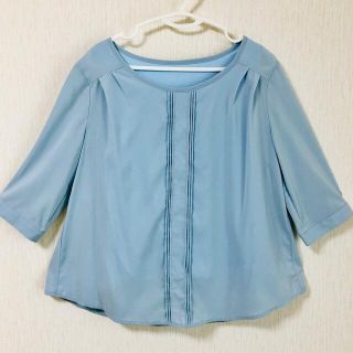 ☆美品　70%引き　MEOOUM  タンクトップ付き　プルオーバー　水色　Ｌ(シャツ/ブラウス(長袖/七分))