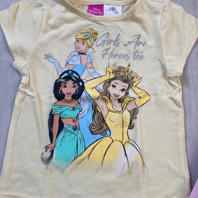 Disney(ディズニー)のプリンセスTシャツ　2枚　ズボン1枚　3点セット売り キッズ/ベビー/マタニティのキッズ服女の子用(90cm~)(Tシャツ/カットソー)の商品写真