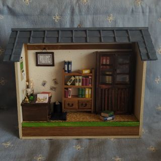 ミニチュアドールハウス完成品　書斎(ミニチュア)