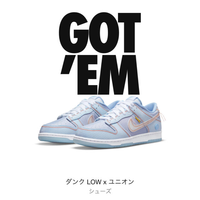 NIKE(ナイキ)のUnion×Nike Dunk Low Passport Pack Argon メンズの靴/シューズ(スニーカー)の商品写真