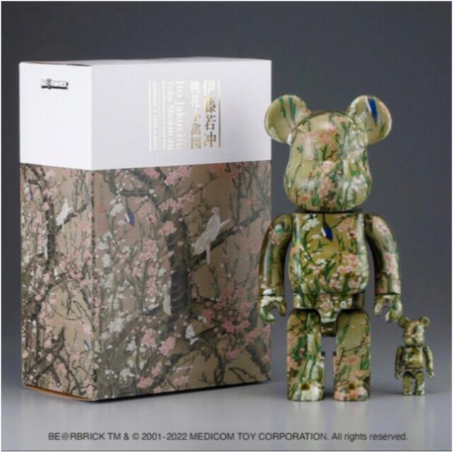 BE@RBRICK 伊藤若冲「桃花小禽図」 100% ＆ 400%