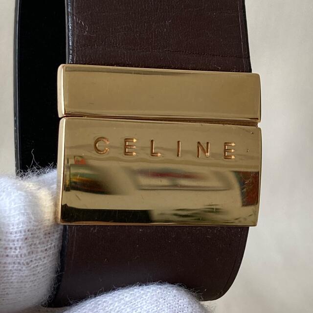 CELINE セリーヌ ヴィンテージ レザー ブレスレット バングル ブラウン