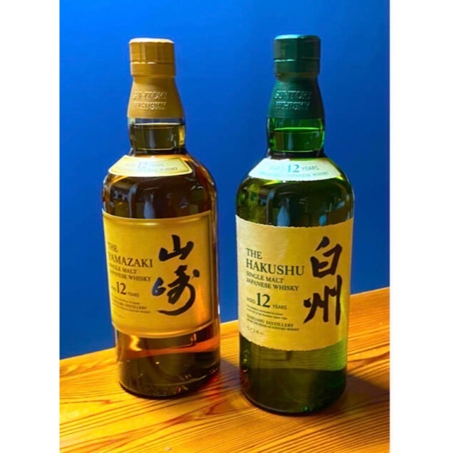 山崎12年＆白州「100周年記念蒸溜所ラベル」700ml×各1本(箱無し)