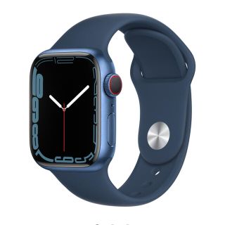 アップルウォッチ(Apple Watch)の新品 Apple Watch7 セルラーモデル41mmブルーアルミニウム ブルー(腕時計(デジタル))