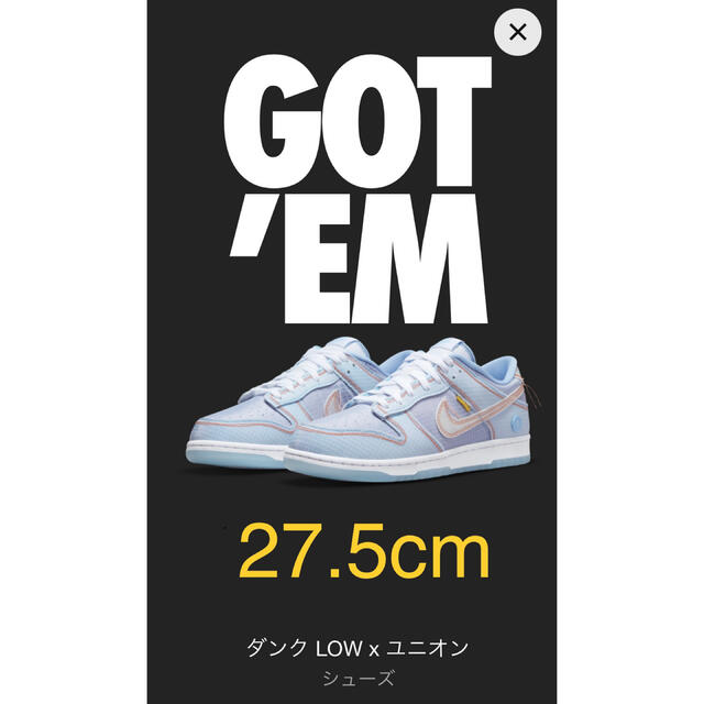 NIKE(ナイキ)のNIKE DUNK UNION Argon ナイキ ダンク ロー ユニオン メンズの靴/シューズ(スニーカー)の商品写真