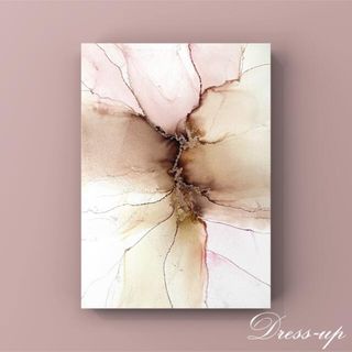 SALE!アルコールインクアート ポスター《pink brown marble》(アート/写真)