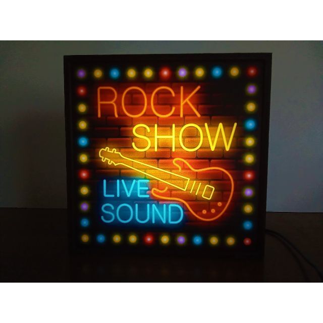 ロック ギター ライブハウス 音楽 サイン 看板 置物 雑貨 LEDライトBOX | フリマアプリ ラクマ
