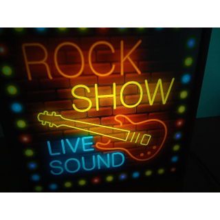 ロック ギター ライブハウス 音楽 サイン 看板 置物 雑貨 LEDライトBOX