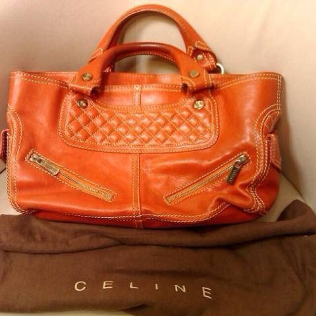 CELINE（セリーヌ) ブギーバッグ オレンジブラウン　レザー　ハンドバッグ