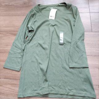 ユニクロ(UNIQLO)のユニクロ　スーピマコットン　モダールクルーネックT（七分袖）(Tシャツ(長袖/七分))