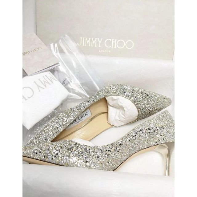 JIMMY CHOO(ジミーチュウ)の未使用極上美品❤ジミーチュウ　 グリッターパンプス　ブライダル　26.5 レディースの靴/シューズ(ハイヒール/パンプス)の商品写真