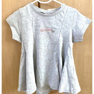 プティマイン(petit main)のプティマイン　Tシャツ　ロゴ　110 グレー　フリル(Tシャツ/カットソー)