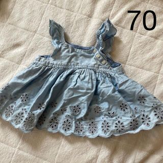 ベビーギャップ(babyGAP)のbabyGAP チュニック　70サイズ  女の子　水色(タンクトップ/キャミソール)