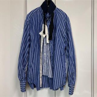 sacai レイヤード ミリタリーストライプシャツ