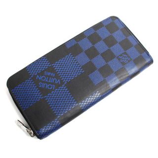 ヴィトン(LOUIS VUITTON) ダミエ 長財布(メンズ)(ブルー・ネイビー ...