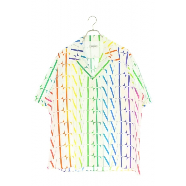 【予約販売】本 VALENTINO - ヴァレンチノ タイムズロゴプリントボーリング半袖シャツ 50 シャツ