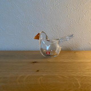 イッタラ(iittala)のイッタラ　バード　クリア✖️セリビアオレンジ　シエッポ(置物)