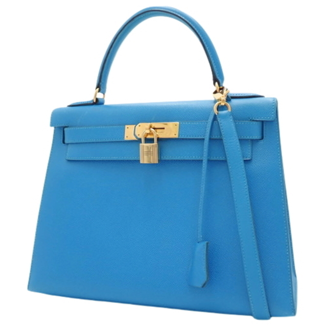 人気ブランド新作豊富 Hermes 40802019813 ブルー青 クシュベル ケリー28(外縫い) エルメス - ハンドバッグ