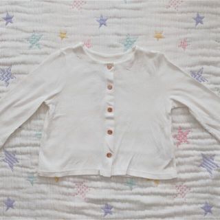 プチバトー(PETIT BATEAU)の☆美品☆プチバトー☆コットンリネンカーディガン☆トップス(カーディガン/ボレロ)