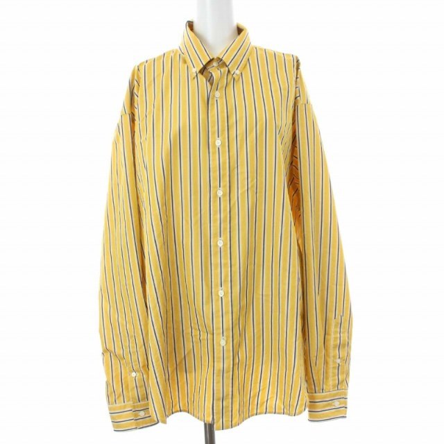 シンゾーン ダディシャツ ストライプ シャツ 長袖 オーバーサイズ F 黄56cm身幅