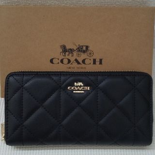 コーチ(COACH)のCOACH コーチ 長財布 キルティング ブラック(財布)