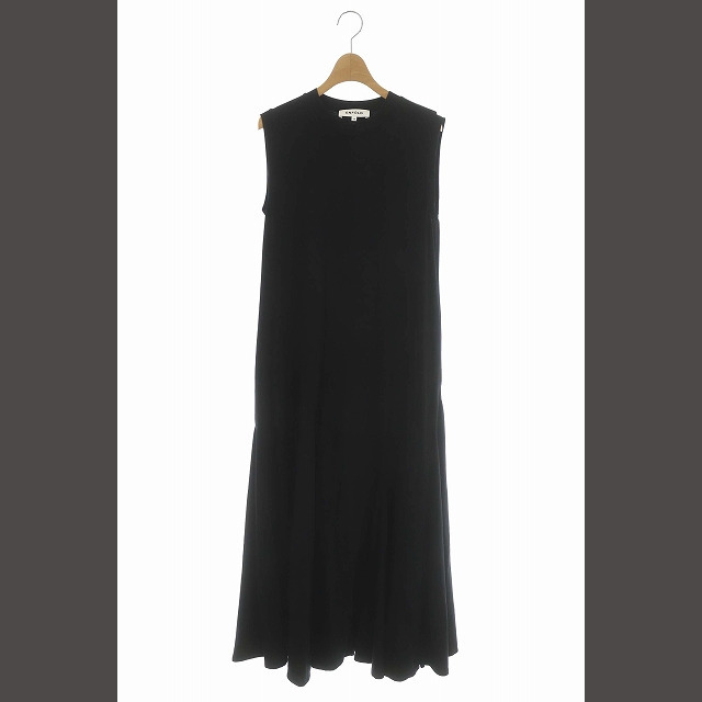 ENFOLD(エンフォルド)のエンフォルド フレアDRESS ドレス ワンピース ノースリーブ 38 黒 レディースのワンピース(ロングワンピース/マキシワンピース)の商品写真