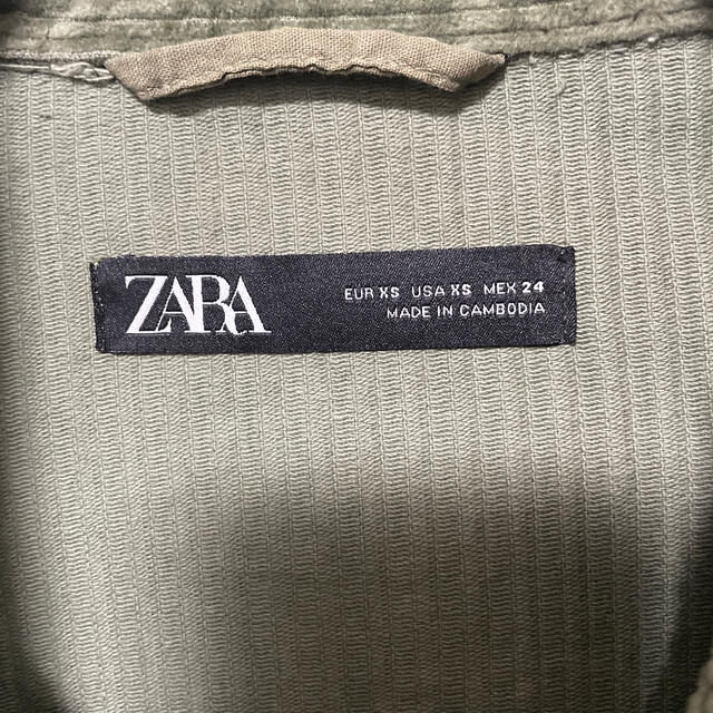 894円 【ギフト】 ZARA オーバーサイズコーデュロイ シャツジャケット M カーキ