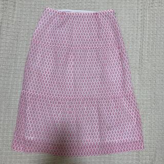 マカフィー(MACPHEE)のMACPHEE トゥモローランド　ピンクの柄ロングスカート(ロングスカート)